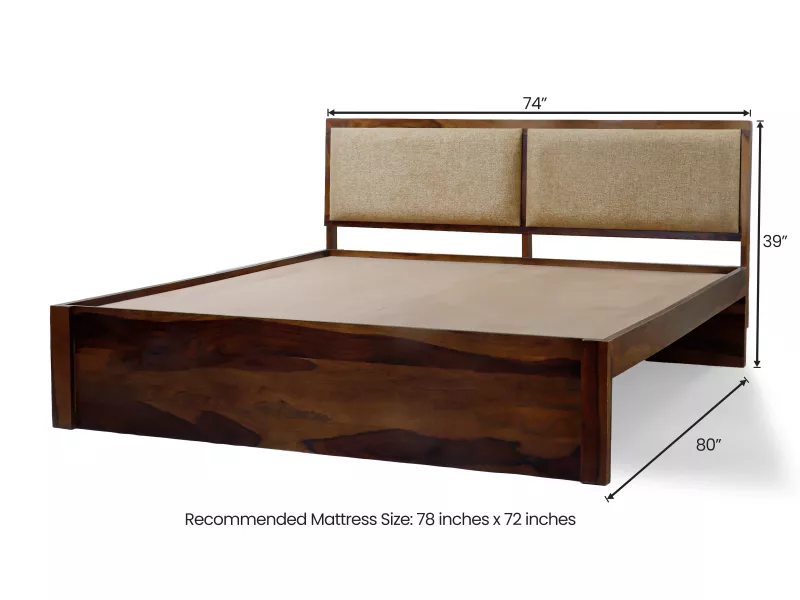 Vesta Solid Wood King Size Double Bed